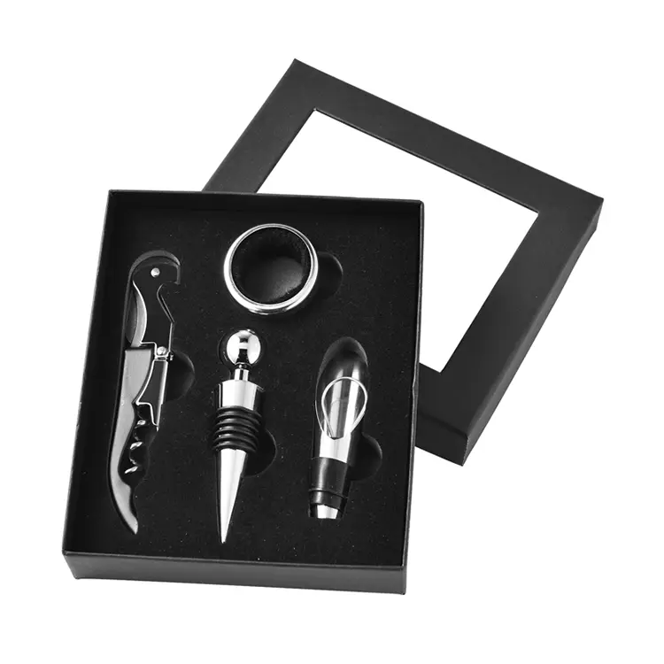 Accessori per vini da 4 pezzi set di vino in scatola di cartone