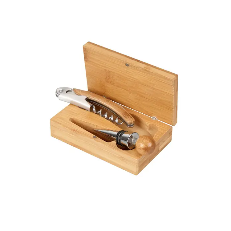 Set di vini di bambù regalo per utensili